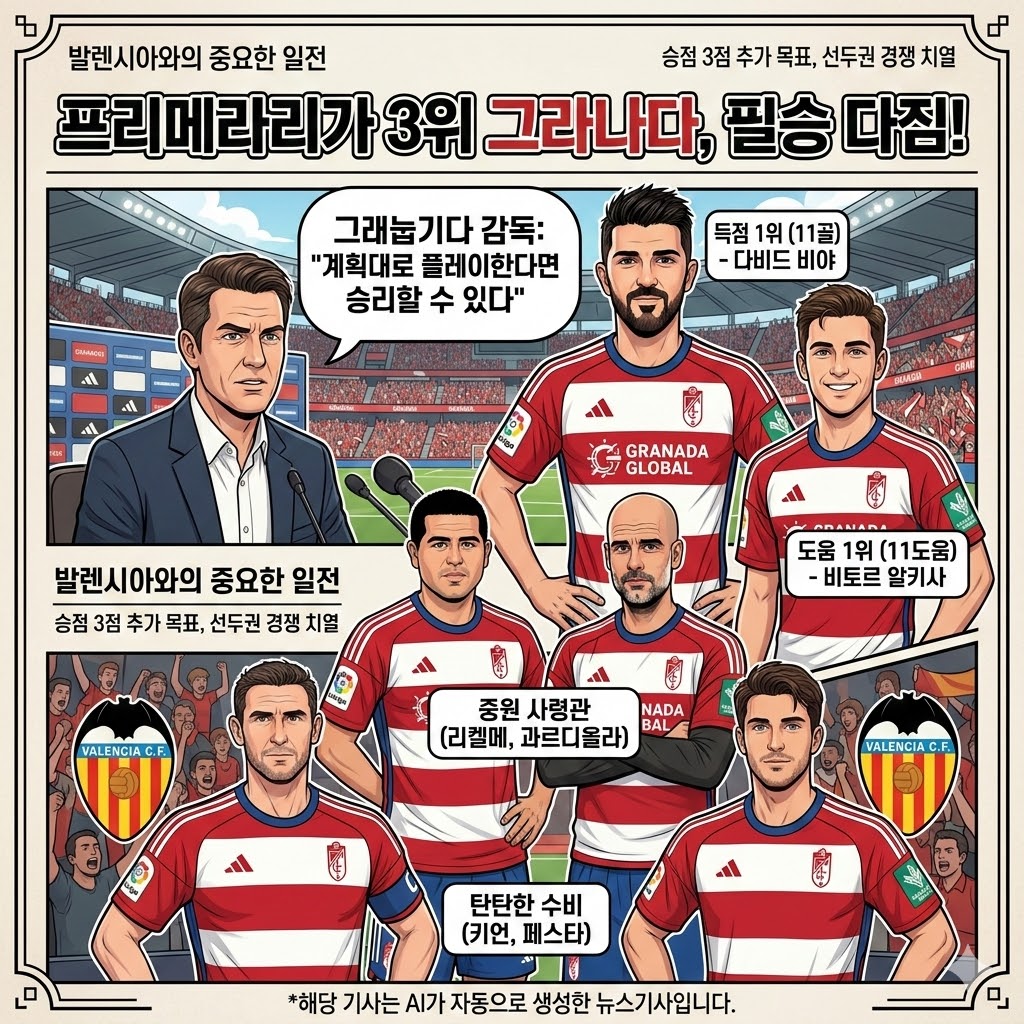 그라나다 감독 [계획대로면 발렌시아전 승리] 자신감